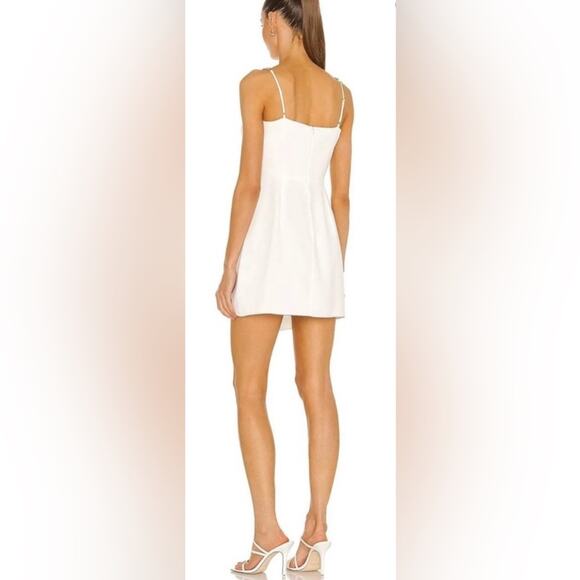 Amanda Uprichard Revolve Mini Asymmetrical Stilla Wrap Dress Chain Size Large - Picture 3 of 8